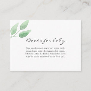 Livres d'eucalyptus pour la carte de baby shower