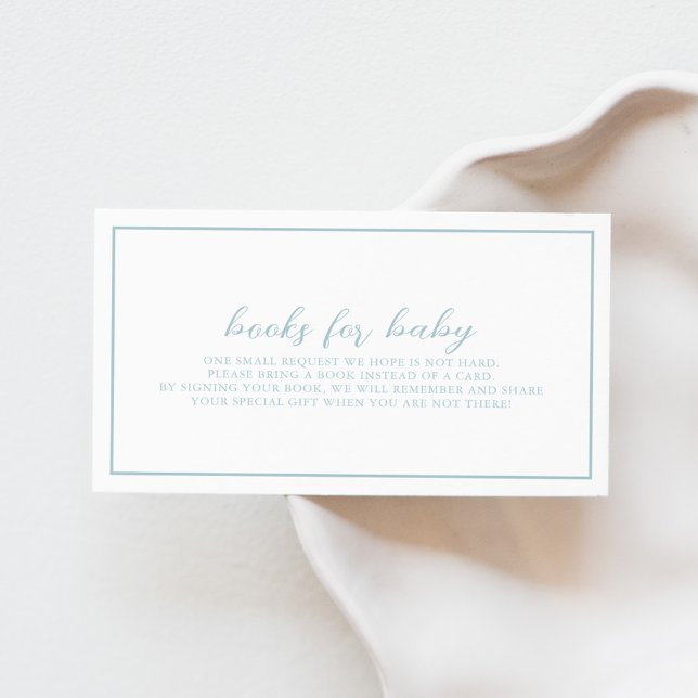 Livres en Baby shower bleu pour la carte de boîtie (Créateur téléchargé)