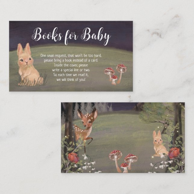 Livres en bois enchantés pour carte Baby shower (Devant / Derrière)