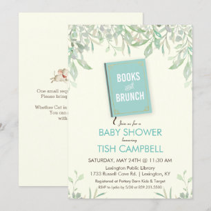 Livres et Brunch Baby shower Invitation