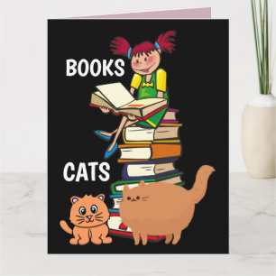 LIVRES ET CHATS CAT CARTES DE SALUT D'ANNIVERSAIRE