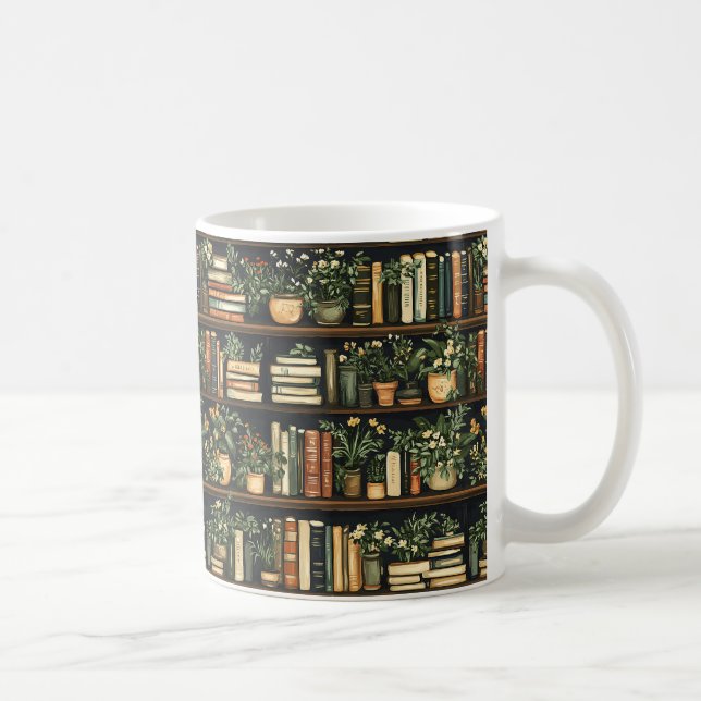 Livres et fleurs Café Mug (Droite)