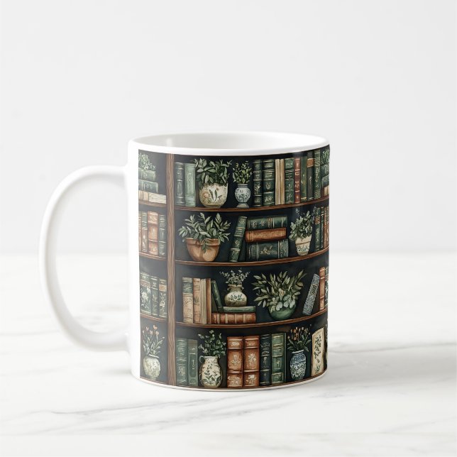 Livres et fleurs Café Mug (Gauche)