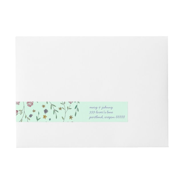 Livres et fleurs Étiquette de adresse (Devant)