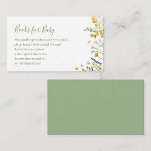 Livres fleur sauvage pour carte de boîtier Baby sh