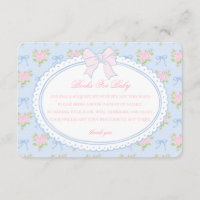 Livres Fleuris Vintage Bleu pour Invitation Bébé I
