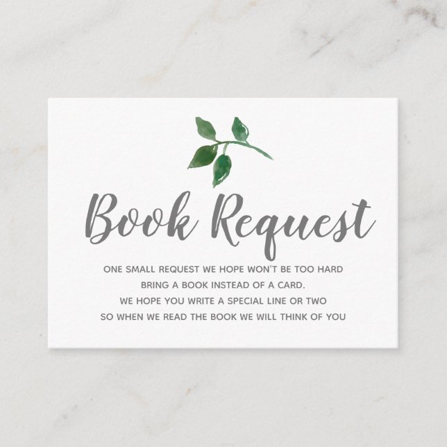 Livres floraux de verdure pour carte de demande de (Devant)