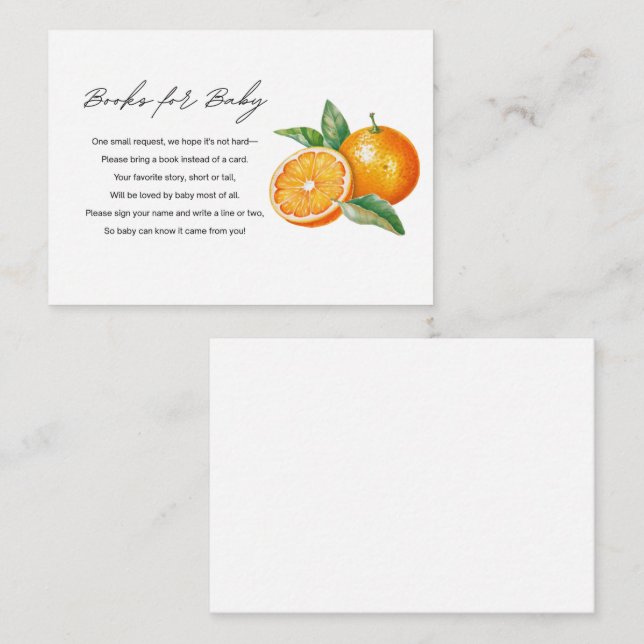 Livres Little Cutie pour carte de boîtier Baby sho (Devant / Derrière)