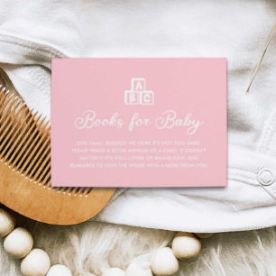 Livres modernes minimalistes roses pour carte bébé