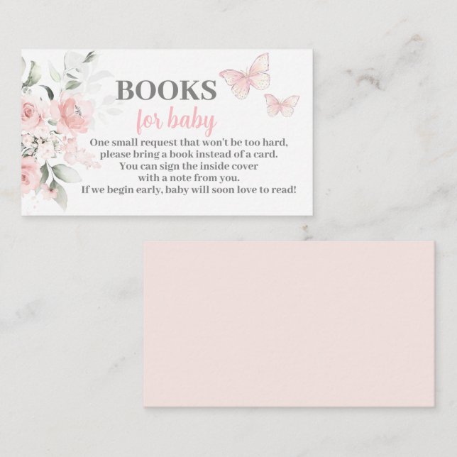 Livres papillon pour carte d'enceinte pour bébé fi (Devant / Derrière)