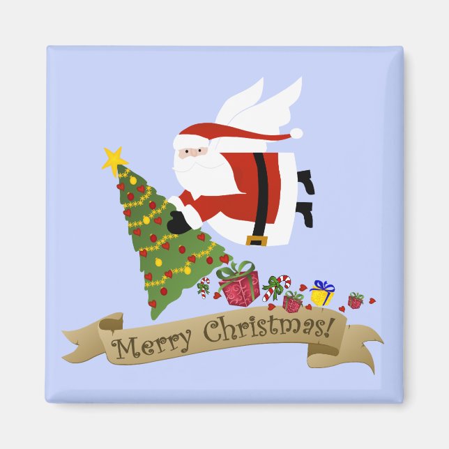 Livres père Noël | Magnet de Noël (Devant)
