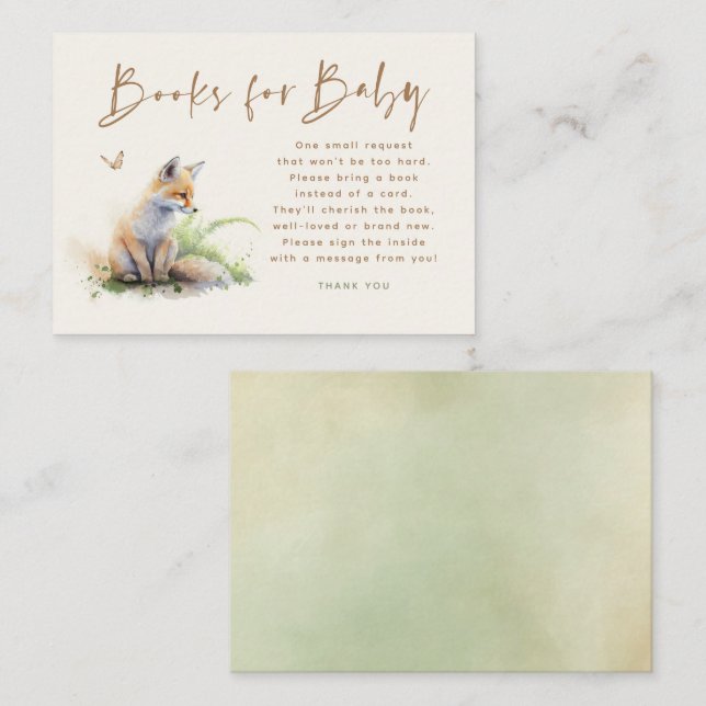 Livres Pour Bébé Baby shower Demande Carte (Devant / Derrière)