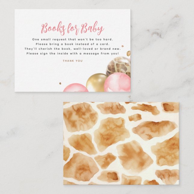 Livres Pour Bébé Baby shower Demande Carte (Devant / Derrière)