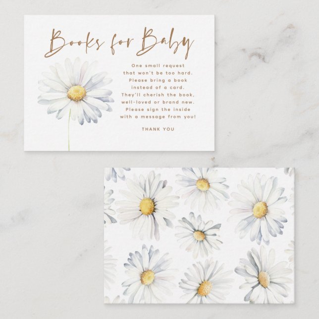 Livres Pour Bébé Baby shower Demande Carte (Devant / Derrière)
