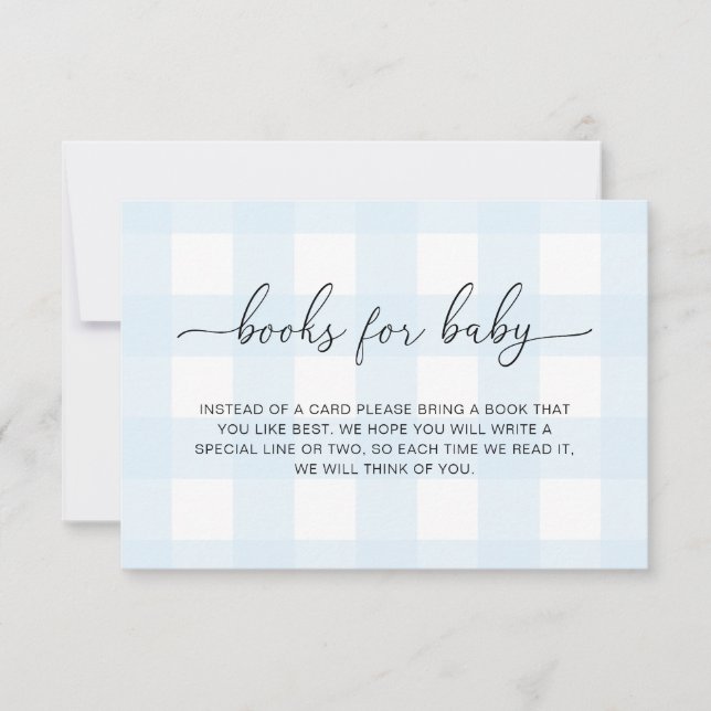 Livres pour bébé carte en vichy bleu (Devant)