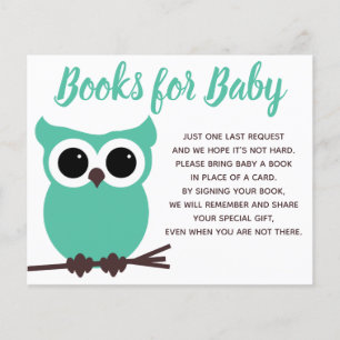 Livres pour bébé Chouette Turquoise Baby shower In