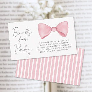 Livres Pour Bébé Pink Bow Baby shower Carte Bow