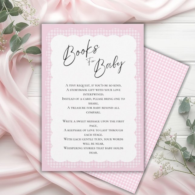 Livres pour bébé rose En vichy carte de boîtier (Créateur téléchargé)