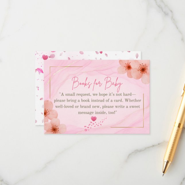 Livres pour bébé rose florale carte de boîtier (Devant/Arrière en situation)