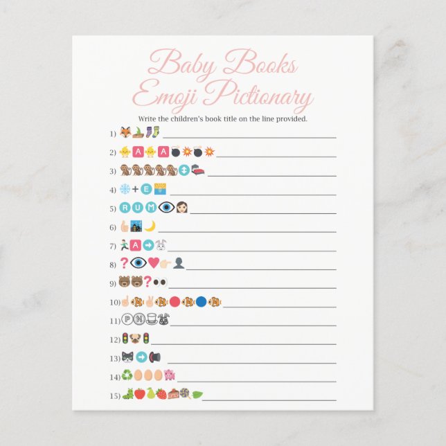 Livres pour bébés roses Emoji Pictionary Jeu (Devant)