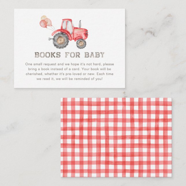 Livres Red Tractor Pour Cartes Bébés (Devant / Derrière)