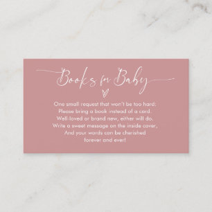 Livres rose Dusty pour carte de boîtier Baby showe