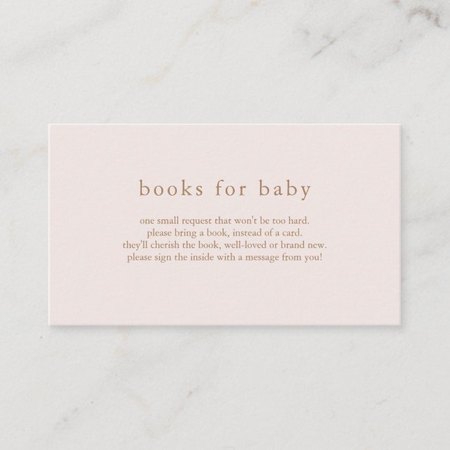 Livres roses ROWAN pour carte Baby shower (Devant)
