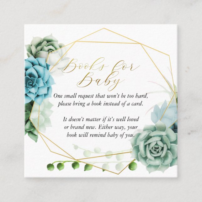 Livres succulents pour carte bébé (Devant)