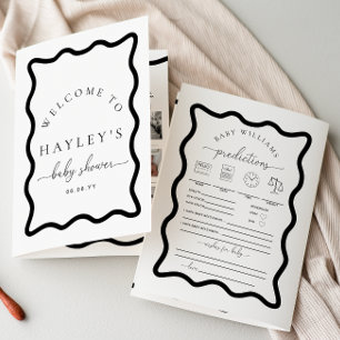 Livret de jeu Baby shower noir blanc Wave
