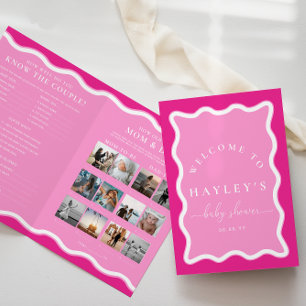 Livret de jeu Baby shower rose chaud Wave