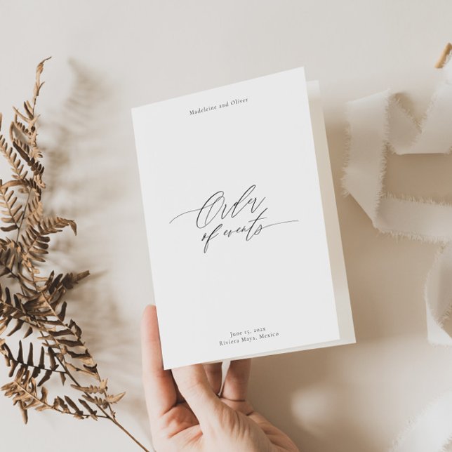 Livret de programme de mariage moderne avec chrono (Créateur téléchargé)