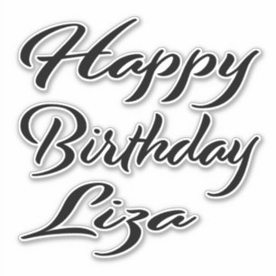 Liza Nom Prénom Anniversaire de Black Sticker