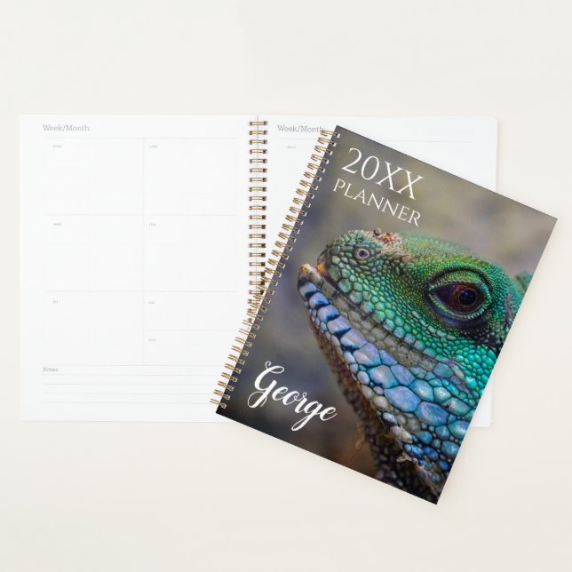 Lizard Carnet de planificateur de mois de semaine  (Devant avec enveloppe)