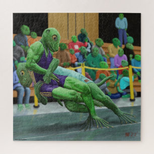 Lizard Warrior Lutte Grand Imaginaire Art Puzzle