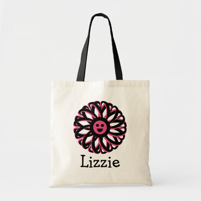 Lizzie Happy Flower Sac fourre-tout personnalisé (Devant)