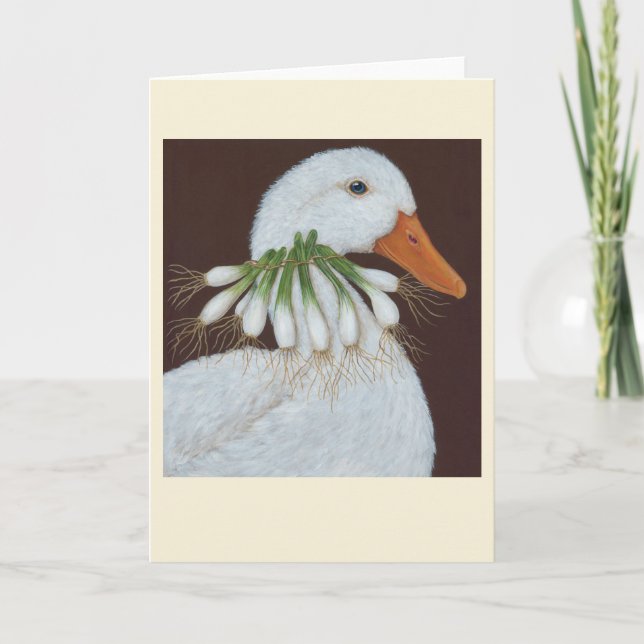 Lizzie le canard plié carte de vœux (Devant)
