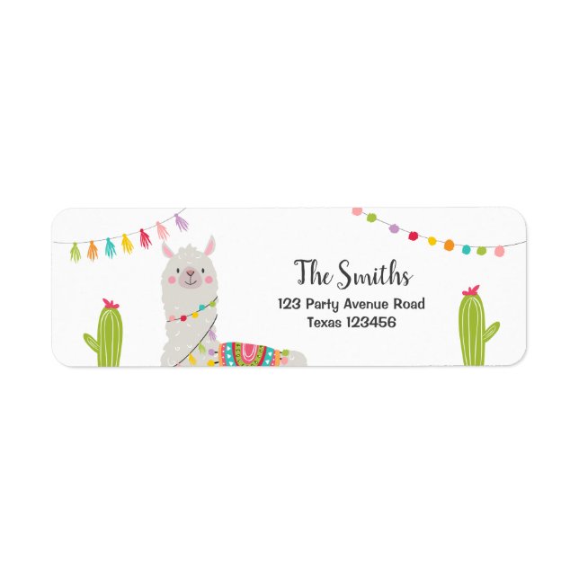 Llama Adresse de retour Étiquettes Fiesta Alpaca M (Devant)