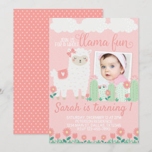 Llama Alpaca Anniversaire Fête Invitation Invitati