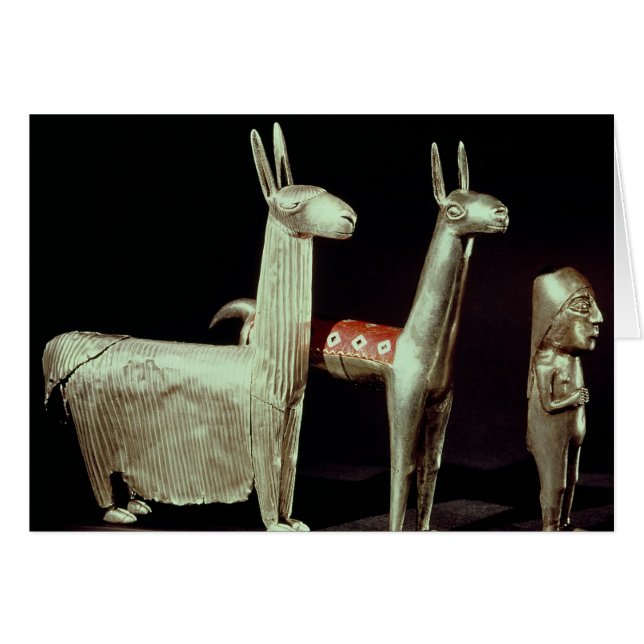 Llama, alpaga et femme (Devant horizontal)