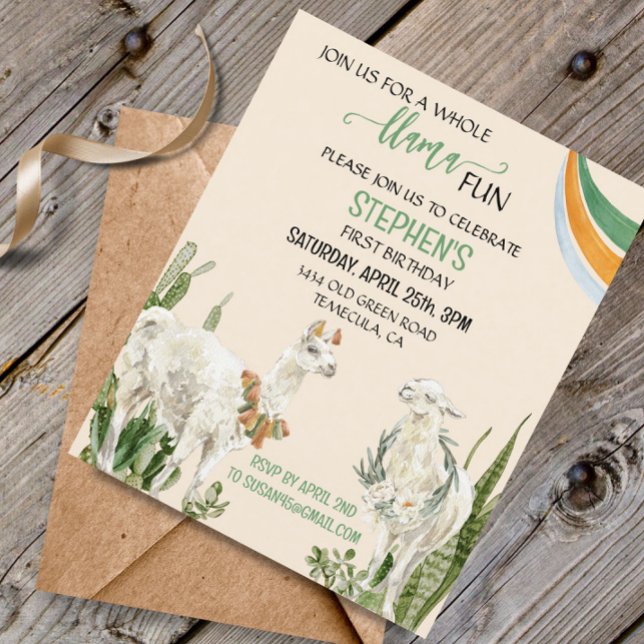 Llama Amusement Anniversaire Fête Fiesta Cactus Bu (Créateur téléchargé)