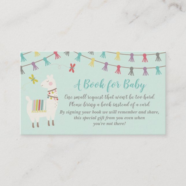 Llama Apportez Une Carte De Baby shower Livre Mint (Devant)