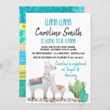 Llama Baby shower Invitation Genre Invitation neut