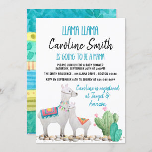 Llama Baby shower Invitation Genre Invitation neut