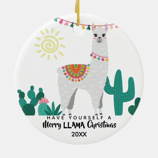 Llama CHristmas drôle ornement (Dos)