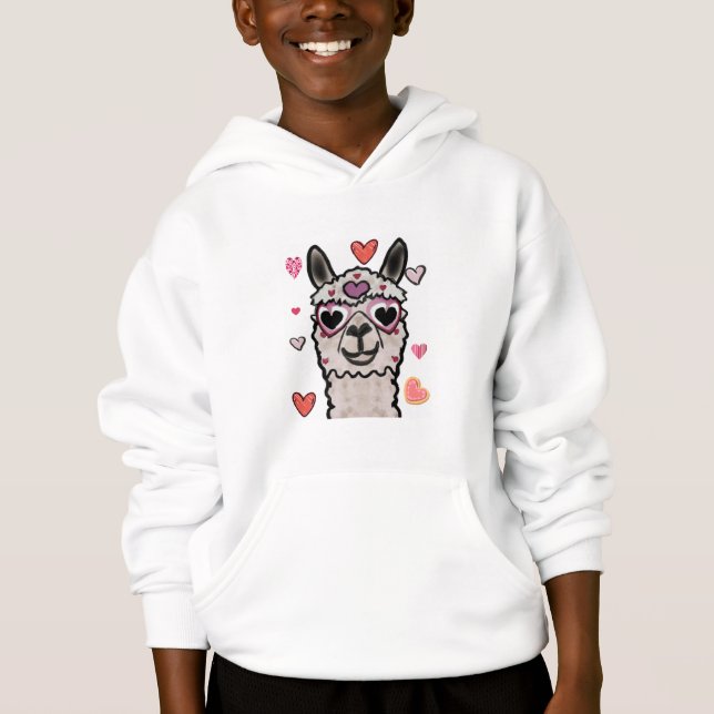 Llama cool avec lunettes de coeur (Devant)
