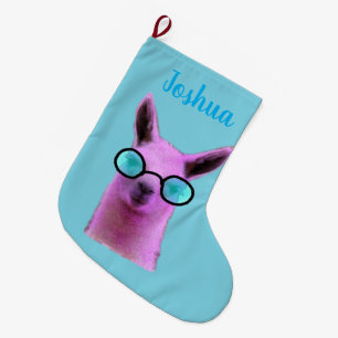 Llama cool rose ! Chaussette de noël personnalisab