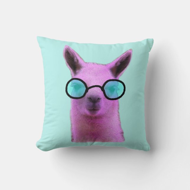 Llama cool rose ! Oreiller à lancer de coussin (Recto)