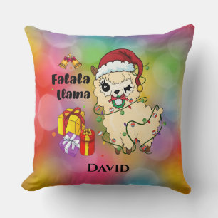 Llama de Noël Coussin de Jet