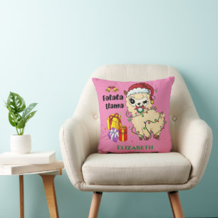 Llama de Noël Coussin de jet