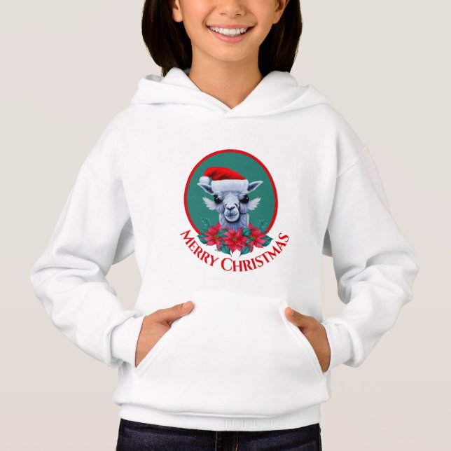 Llama De Noël Et Serre De Terre Avec Sweat - shirt (Devant)